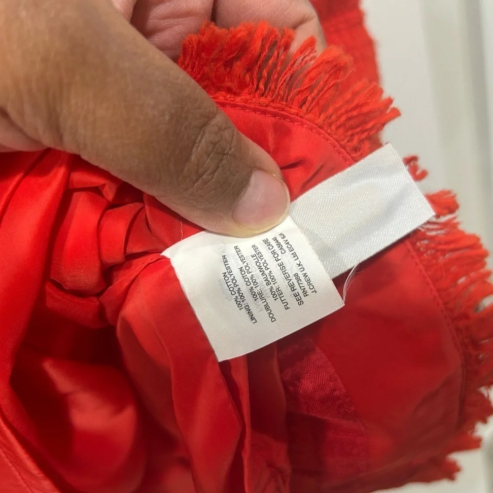J. Crew Red Fringe Mini Dress